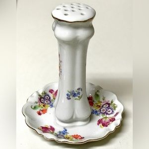 Vintage Multi Colored Flower Floral Pattern Gold Trim Antique Hat Pin Holder